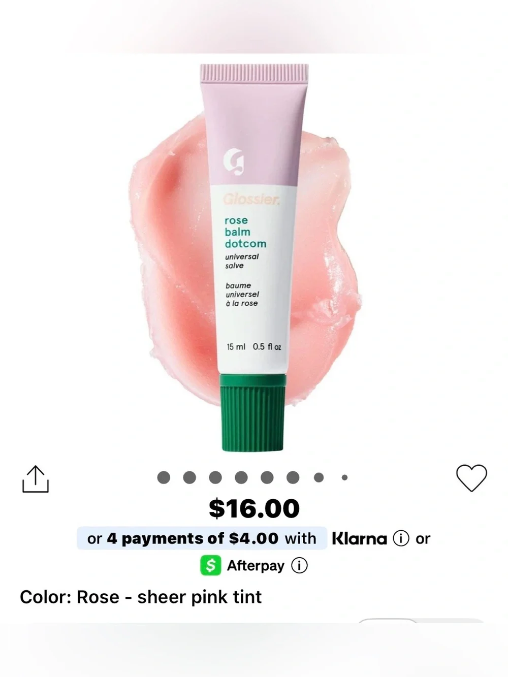 Glossier Rose Balm Dotcom Universal Salve - Light Pink
